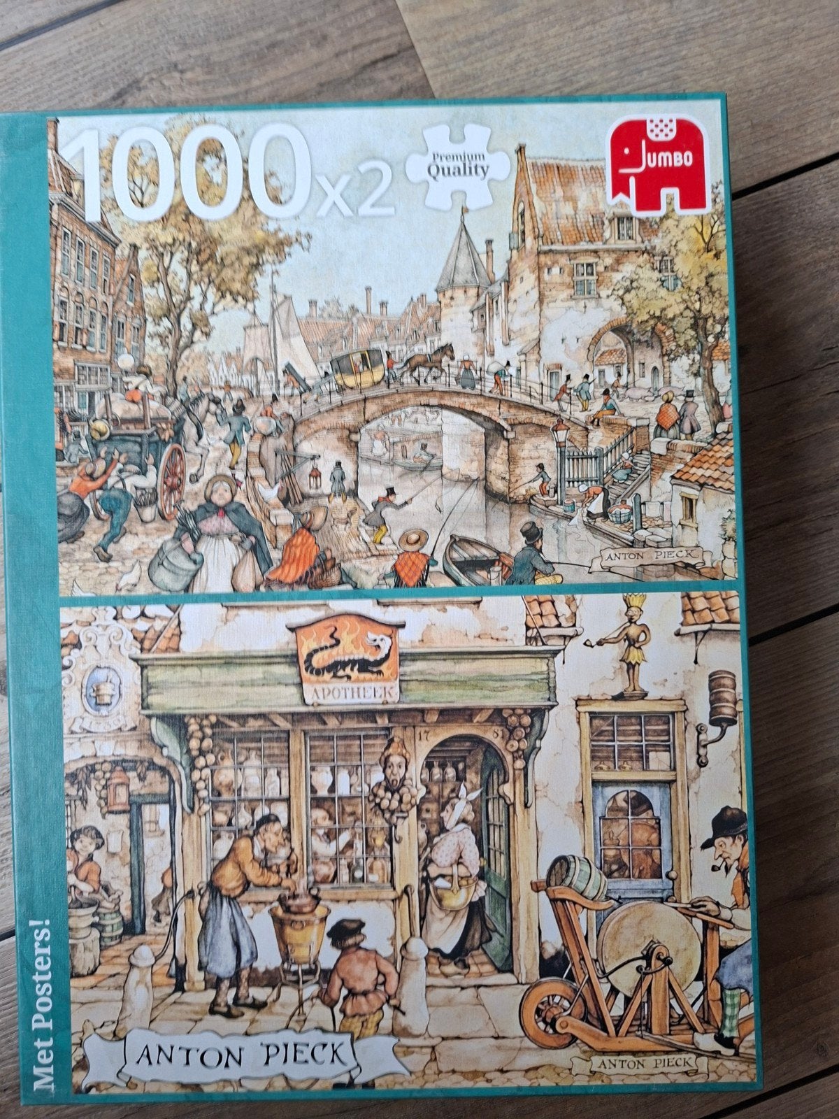 Twee Anton Pieck legpuzzels, Ophalen of Verzenden, 500 t/m 1500 stukjes, Zo goed als nieuw, Legpuzzel