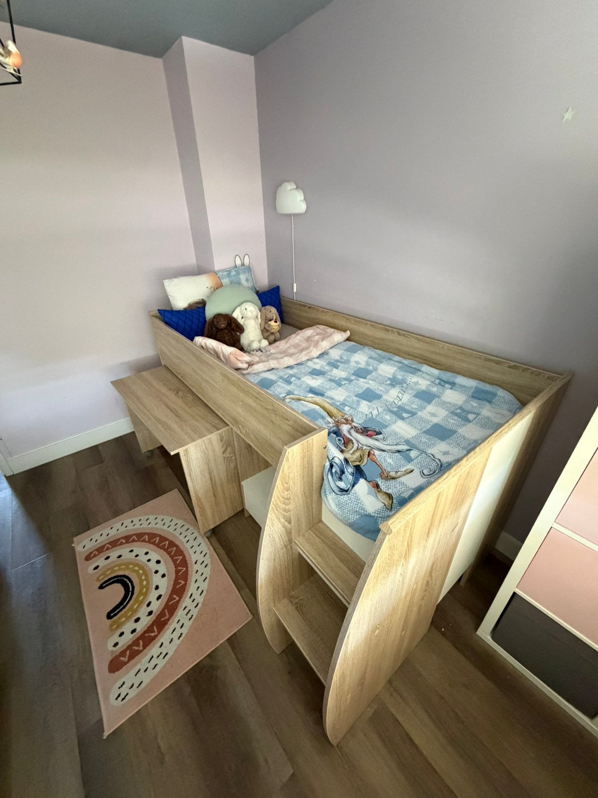 Halfhoogslaper Switch met bureau (2x), Ophalen, 85 tot 100 cm, Zo goed als nieuw, Hoogslaper of Stapelbed
