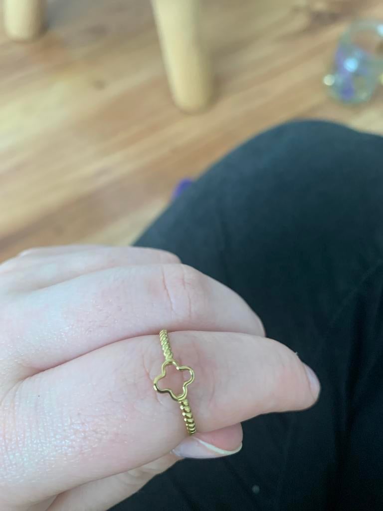 Verstelbare My Jewellery ring met klavertje vier, Overige materialen, Ophalen of Verzenden, Zo goed als nieuw, 17 tot 18