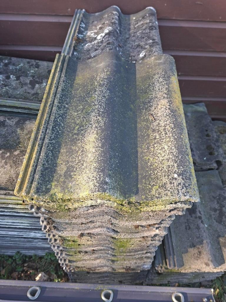 Dakpannen, Doe-het-zelf en Verbouw, Dakpannen en Dakbedekking, Ophalen, Gebruikt, Steen of Klei, Zwart