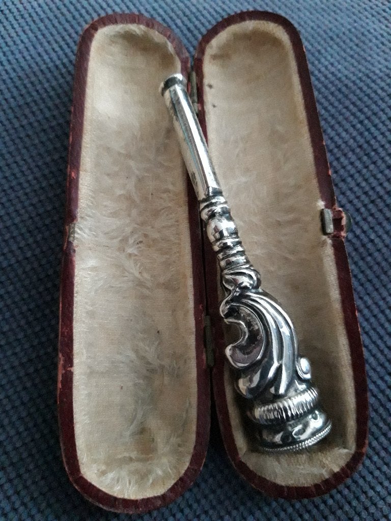 Zilveren sigarettenpijpje in etui, Ophalen of Verzenden, Zilver