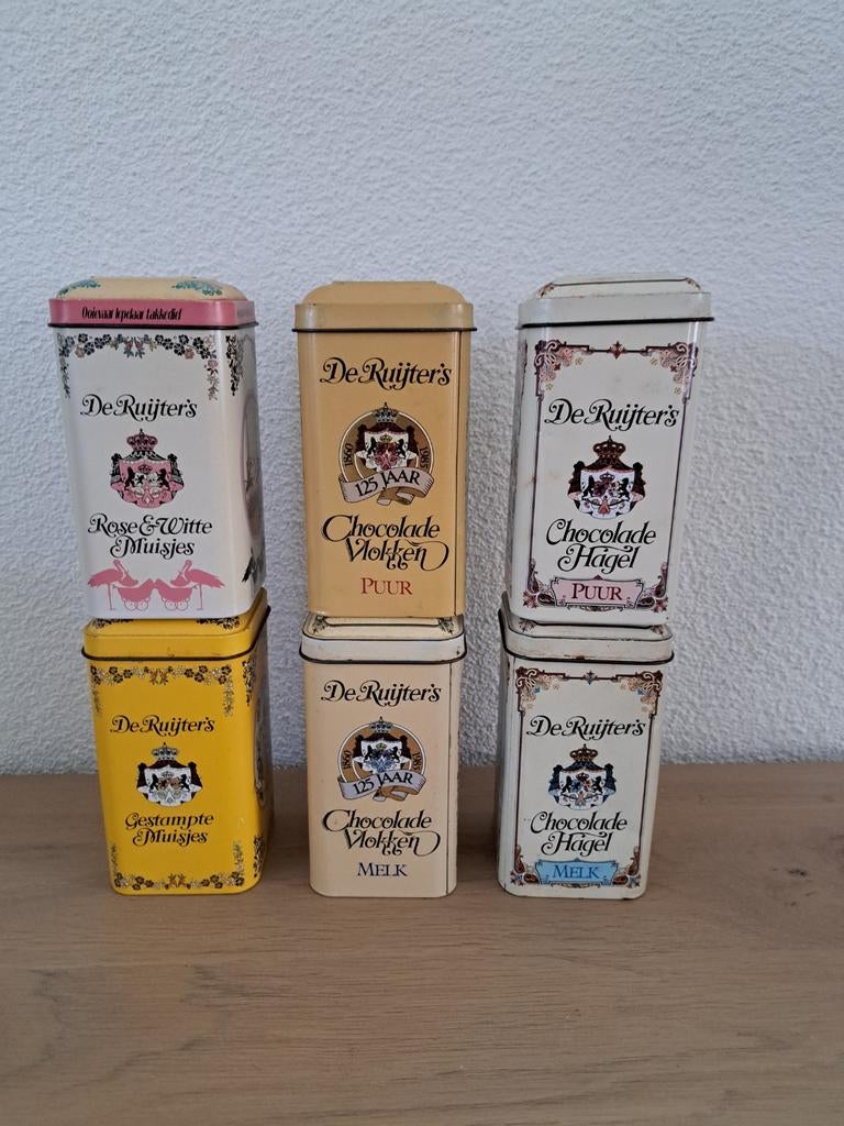 Vintage De Ruijter blikken hagel vlokken muisjes prijs per 2, Verzamelen, Blikken, Ophalen of Verzenden, Gebruikt, Overige, Overige merken
