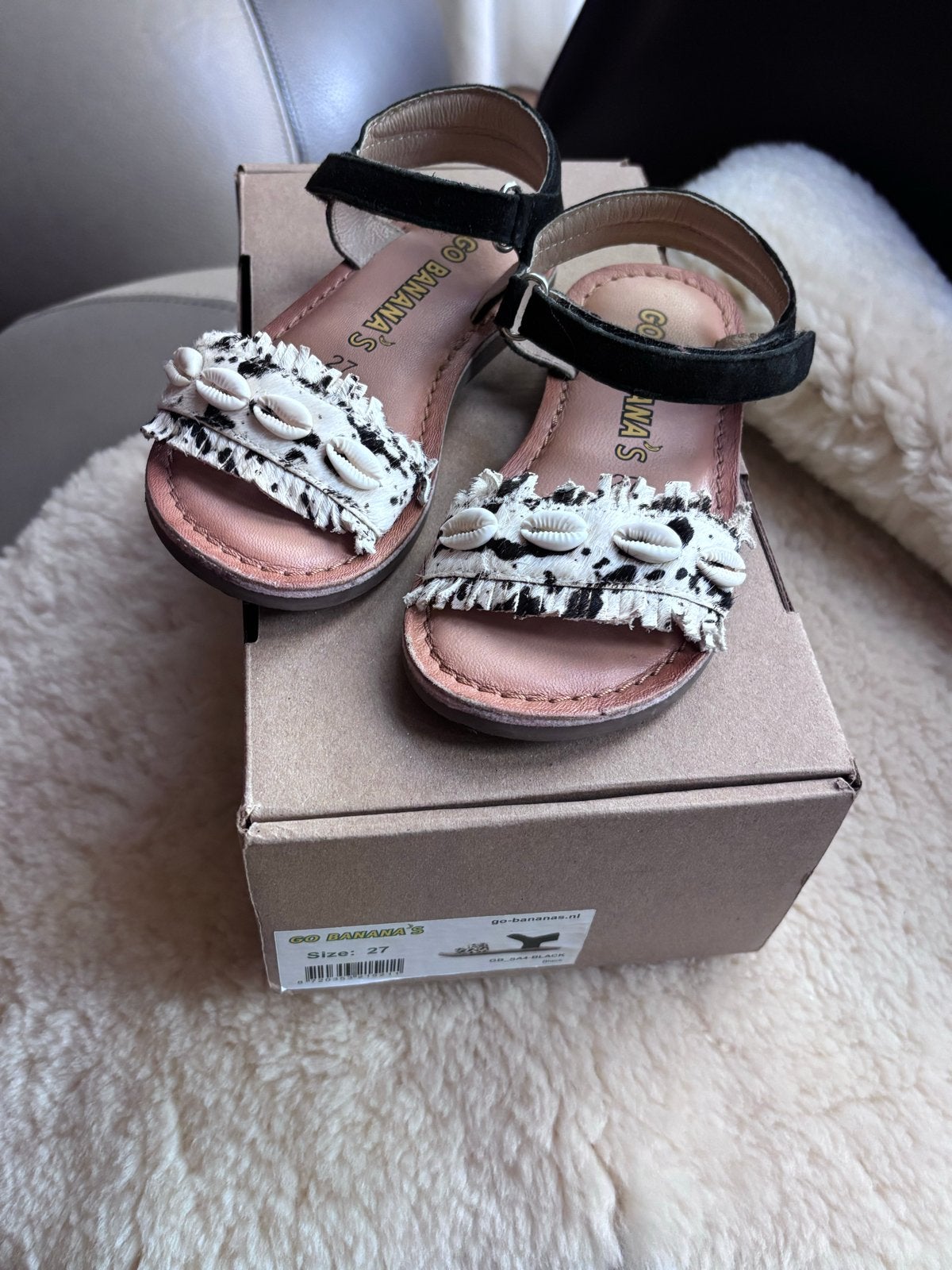 Go Bananas sandalen maat 27 met schelpjes zgan, Meisje, Schoenen, Ophalen of Verzenden, Zo goed als nieuw