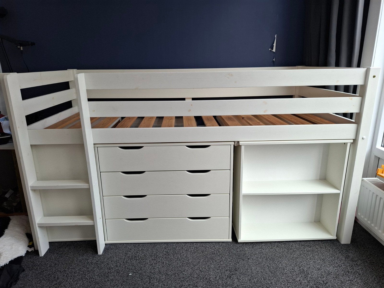 Half hoogslaper, Ophalen, Gebruikt, 90 cm, Eenpersoons