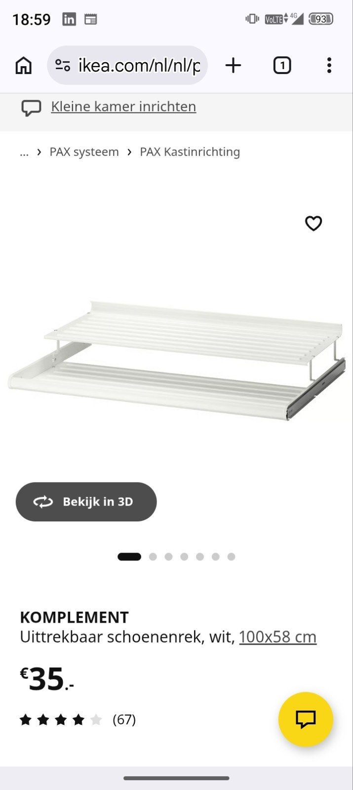 Ikea PAX kast komplement schoenenrek, Ophalen, Zo goed als nieuw
