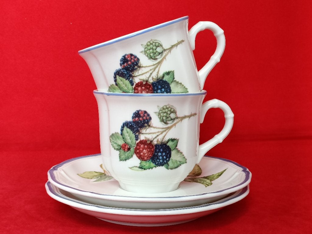 Villeroy & Boch Cottage - 2 koffiekopjes en schotels, Villeroy & Boch, Ophalen of Verzenden, Zo goed als nieuw, Overige stijlen