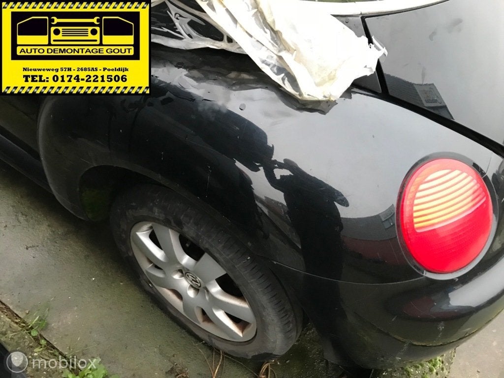 Volkswagen Beetle (98-'10)Spatbord Scherm Links Achter Zwart, Gebruikt, Volkswagen, Ophalen of Verzenden