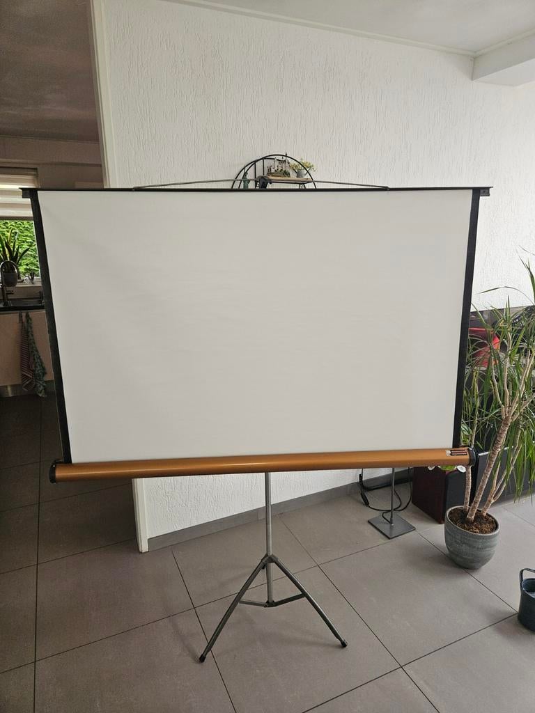 Projectiescherm met statief en beamerstandaard, Audio, Tv en Foto, Projectieschermen, Ophalen of Verzenden, Handmatig, Gebruikt