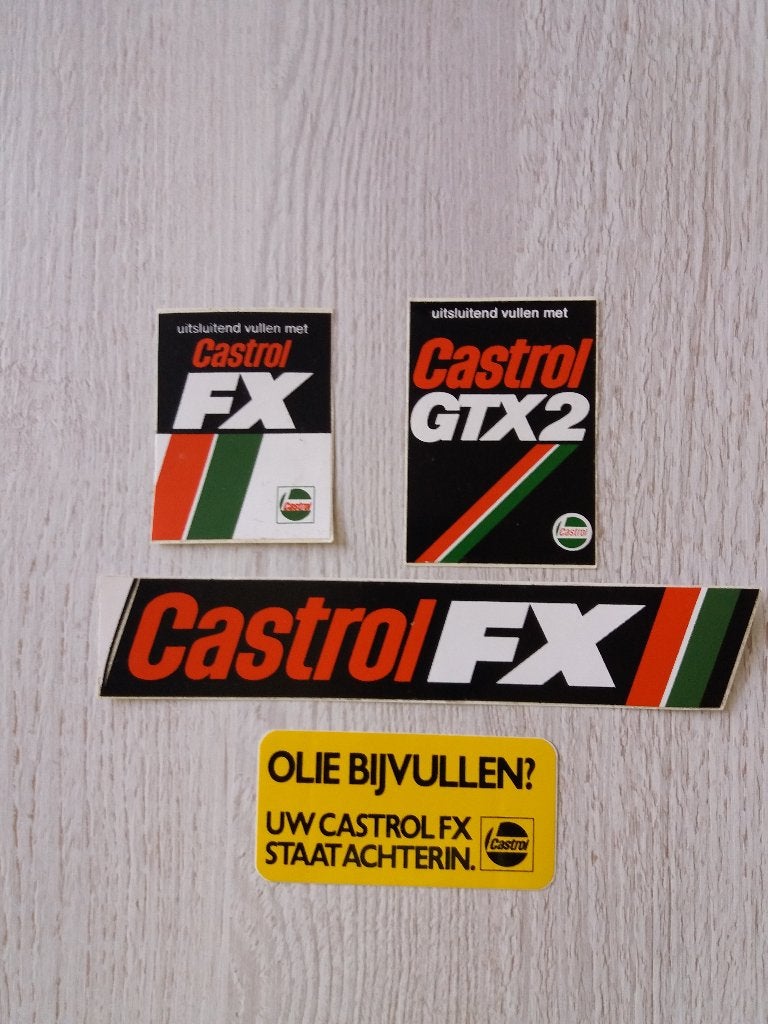 4 stickers van Castrol, Ophalen of Verzenden, Zo goed als nieuw, Merk