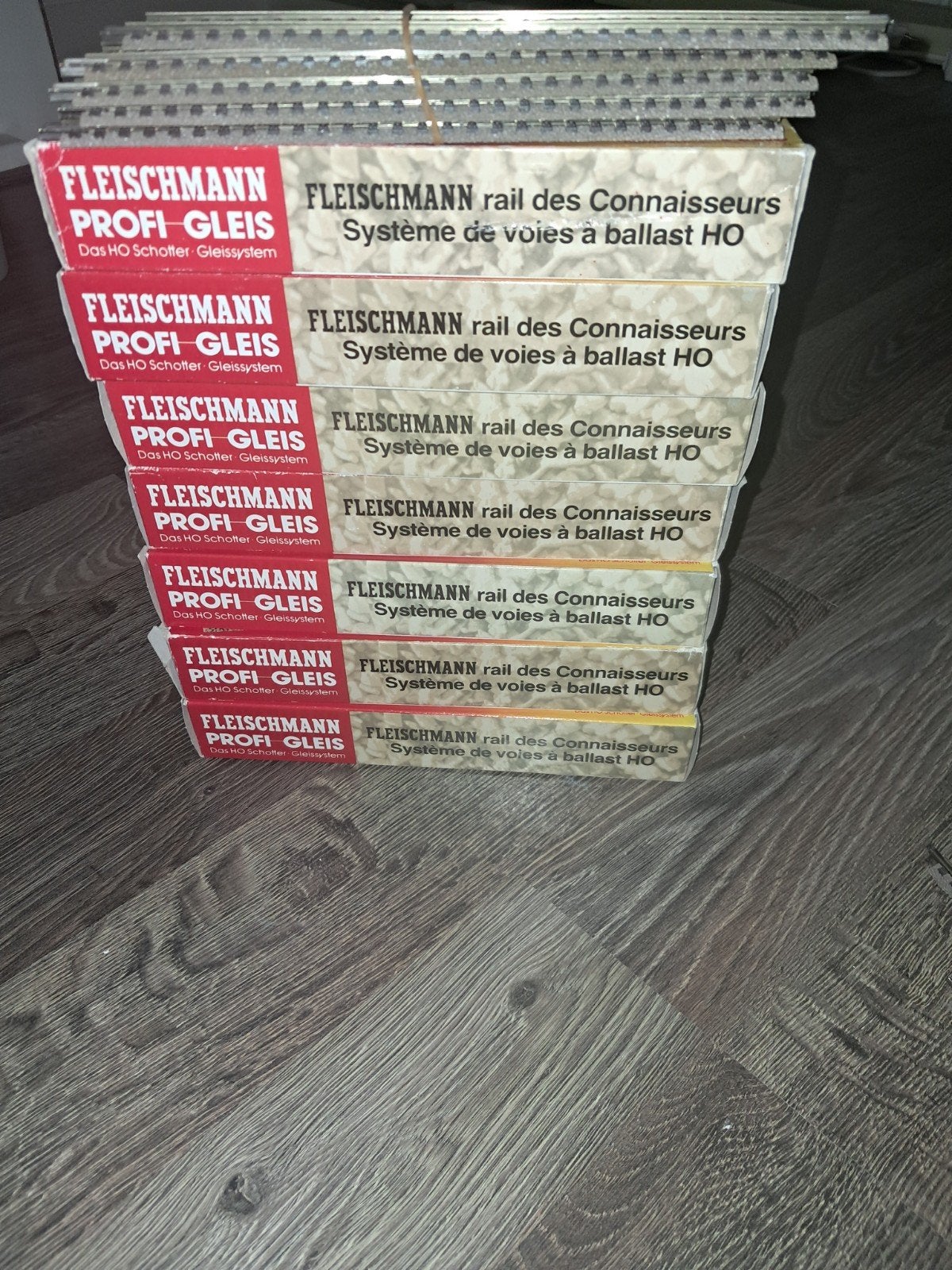 75x Fleischmann Profi-Gleis 6101 Rechte Rails HO, Gebruikt, Gelijkstroom, Fleischmann, Rails