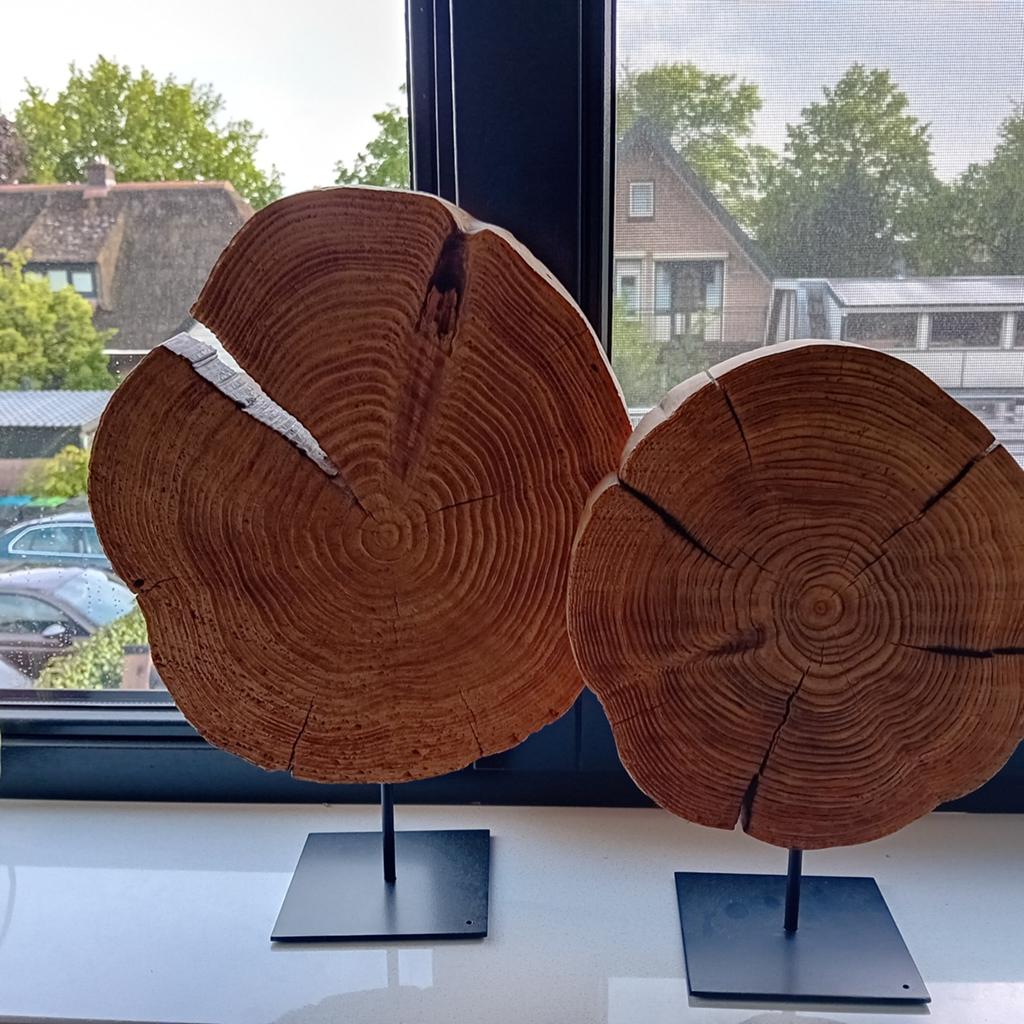 2 x houten ornament boomstam, Huis en Inrichting, Ophalen of Verzenden