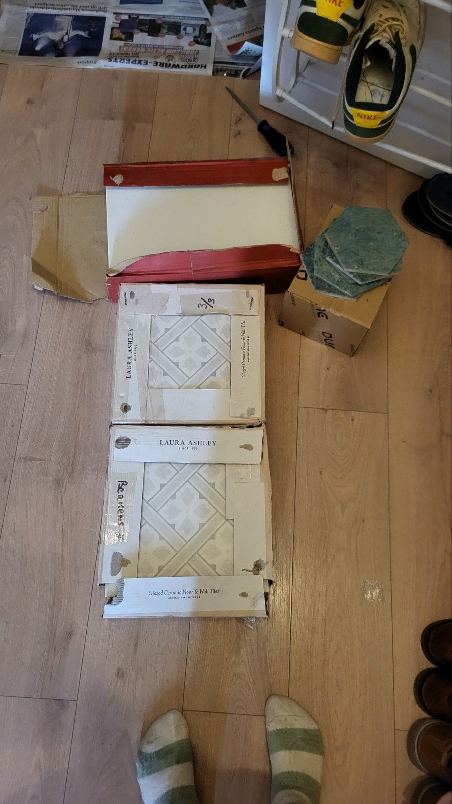 Wand en vloer tegels, Ophalen