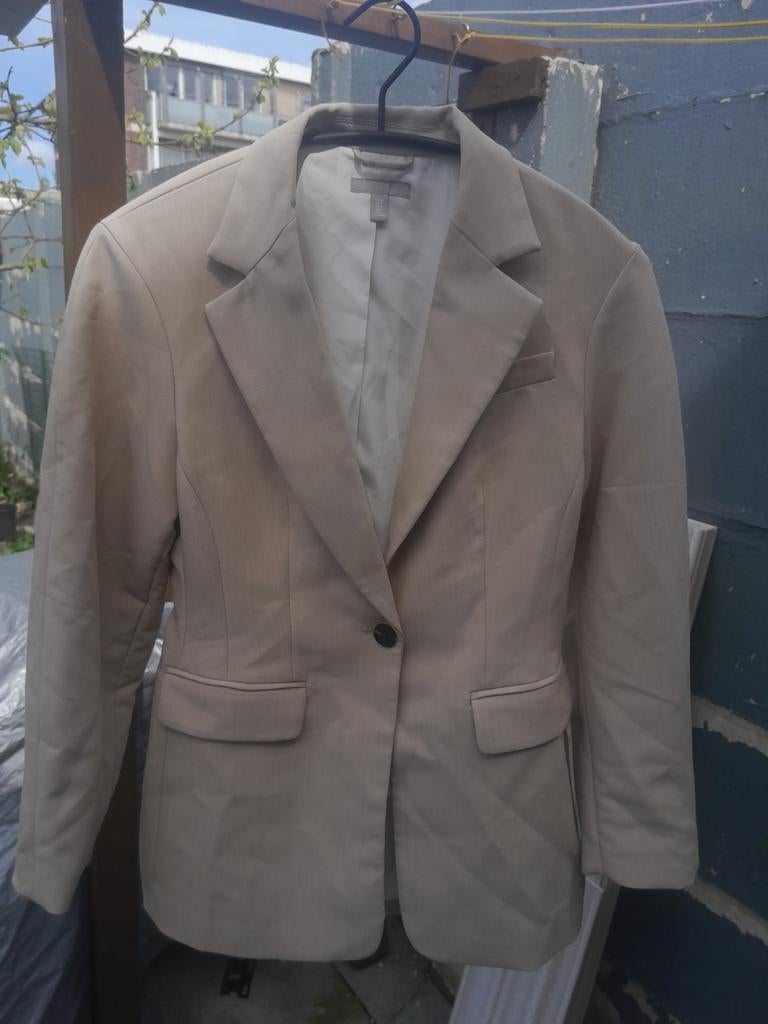 H&m colbert zandkleurig maat 36, H&M, Beige, Ophalen of Verzenden, Zo goed als nieuw