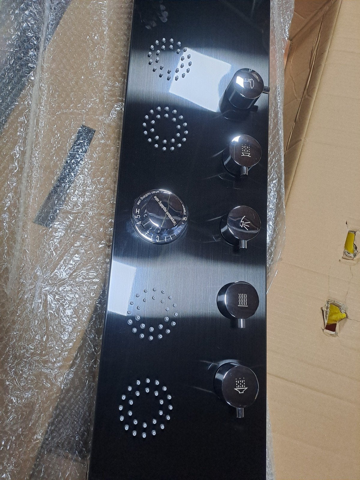 Zwart douchepaneel met regendouche, Ophalen of Verzenden, Nieuw, Douche