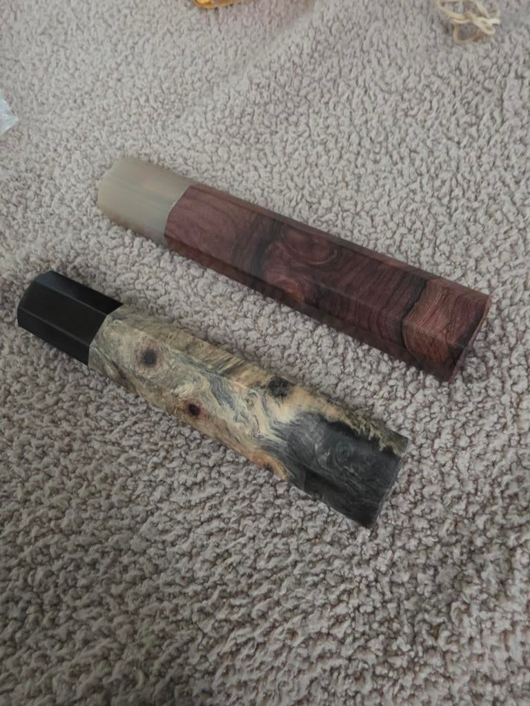 2 japanse koksmes handvat/handle, Ophalen of Verzenden, Nieuw, Rvs of Chroom