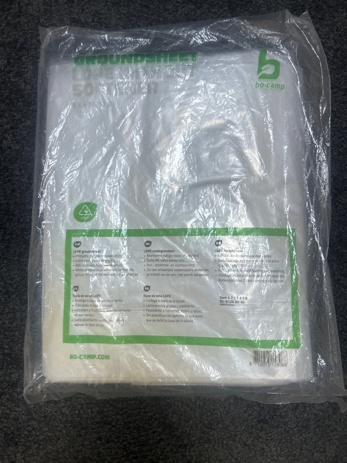 Bo-Camp Grondzeil / Groundsheet - Nieuw in verpakking, Caravans en Kamperen, Tenten, Ophalen, Nieuw