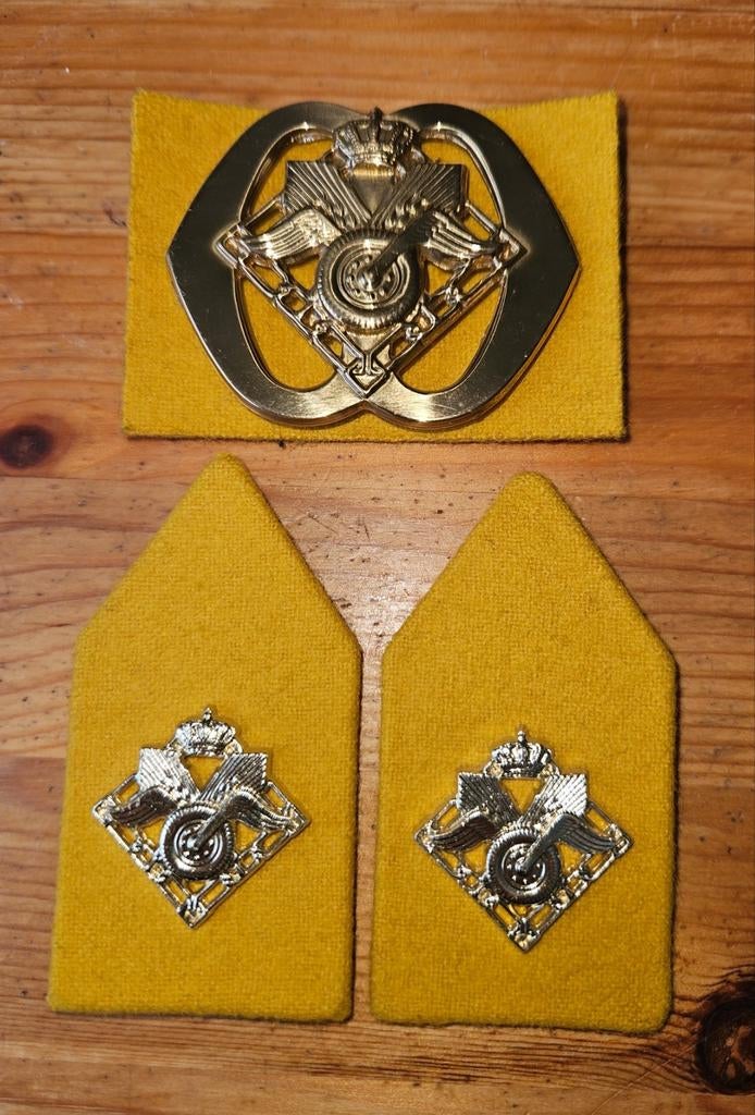 Baretembleem + kraagpatten BEVO, Ophalen of Verzenden, Landmacht, Nederland, Embleem of Badge