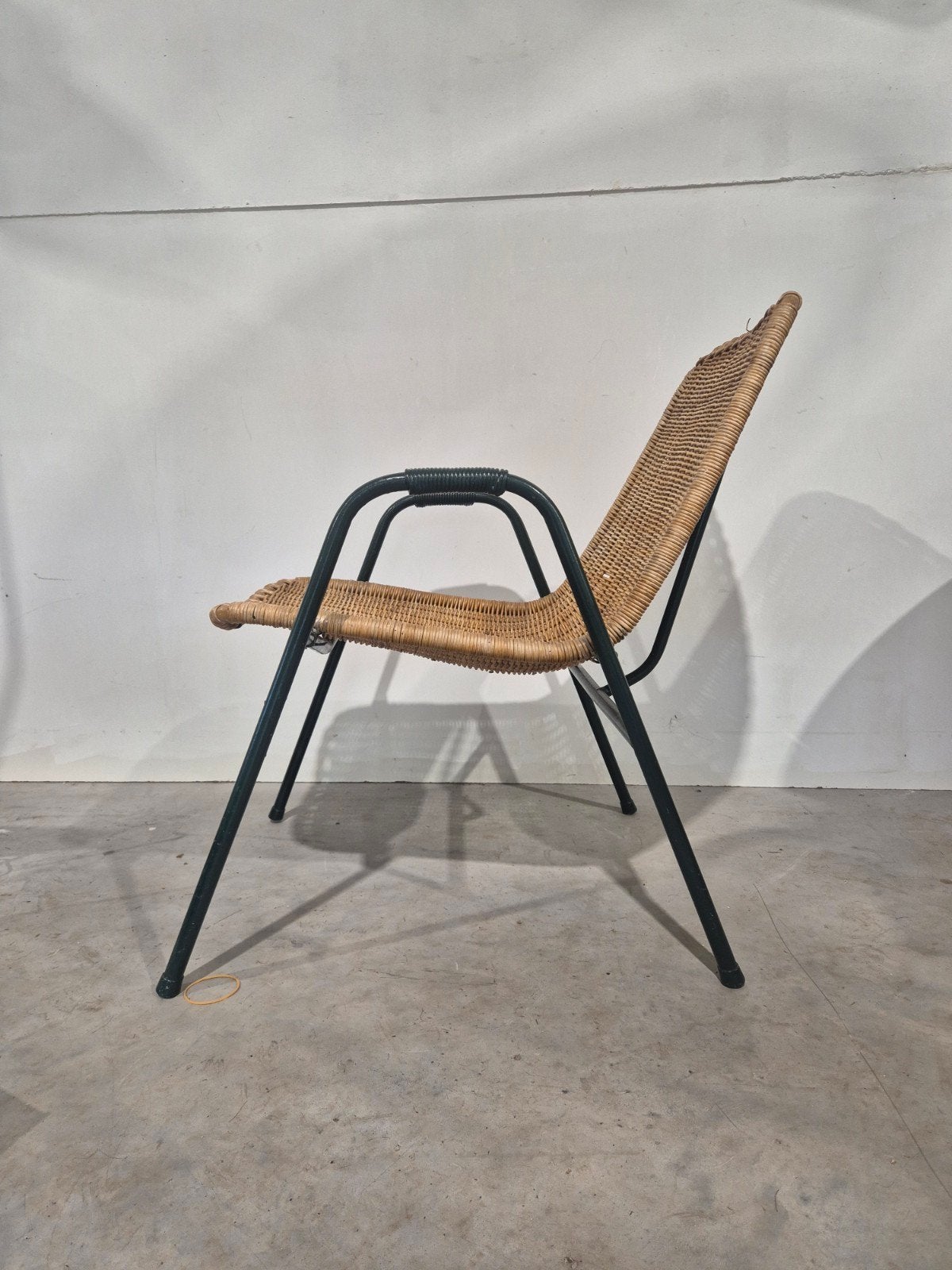 Dirk van sliedrecht vintage rotan easy chair, Gebruikt, Minder dan 75 cm, Onbekend, Ophalen of Verzenden