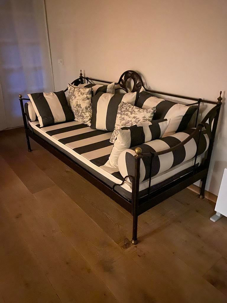 Grange Stalen Bank & Sidetable - Elegant Design, Huis en Inrichting, Ophalen, Gebruikt, Driepersoons, 75 tot 100 cm