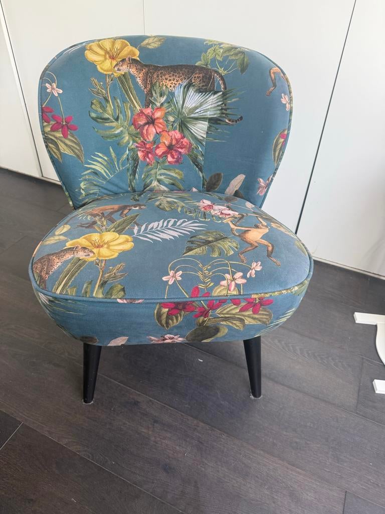 Sissy Boy Homeland fauteuil Jungle print Groen/Blauw, Ophalen, Minder dan 75 cm, Zo goed als nieuw, Stof