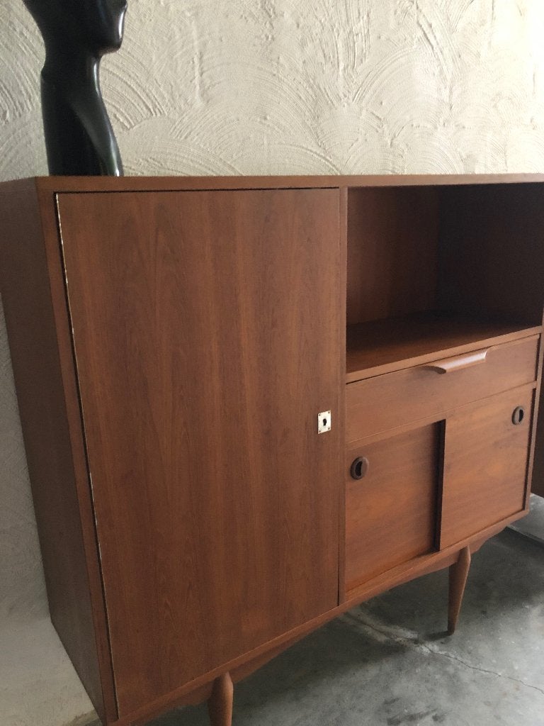 Vintage midcentury Scandinavisch kastje kabinet sideboard, Ophalen, Gebruikt, 50 tot 100 cm, 25 tot 50 cm
