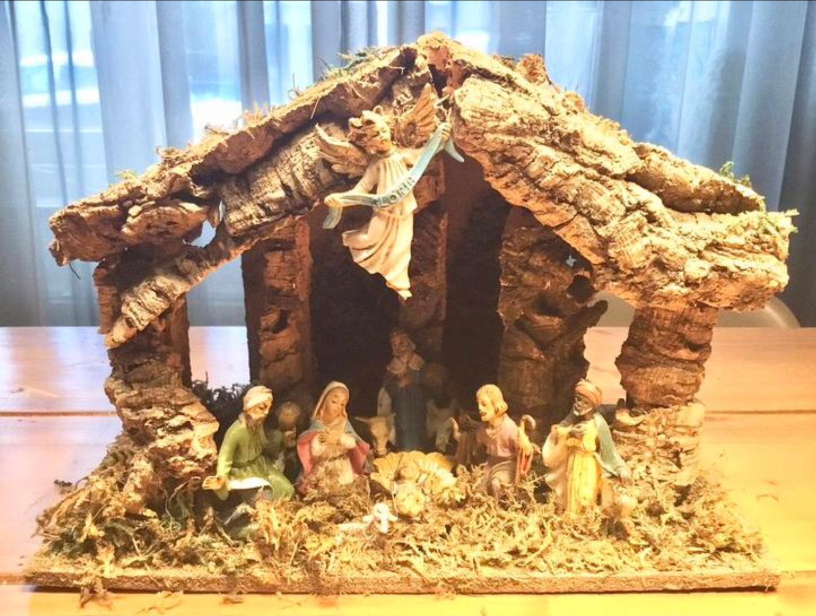 LEUKE VINTAGE KERSTSTAL MET KERSTGROEP, Diversen, Ophalen of Verzenden, Gebruikt