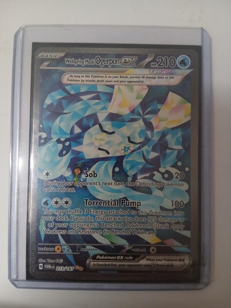Wellspring Mask Ogerpon ex 213/167 Pokémon kaart, Ophalen of Verzenden, Zo goed als nieuw, Losse kaart