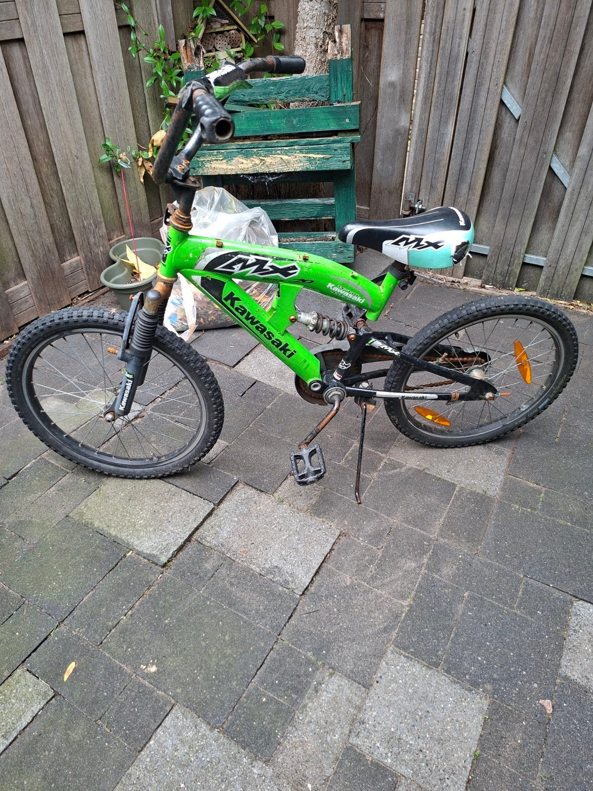 Kawasaki MX kinderfietsen en Popal Clubbi fiets, Ophalen, 20 inch of meer, Gebruikt, Velgrem