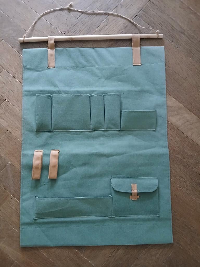 Grote groene Stoffen Organizer om op te Hangen met hout, Huis en Inrichting, Ophalen of Verzenden, Nieuw