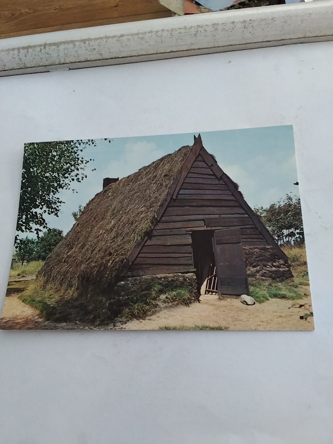 Oude Ansichtkaart: Groeten uit Mooi Drente - Houten Hut, Ophalen of Verzenden, 1960 tot 1980, Gelopen, Drenthe