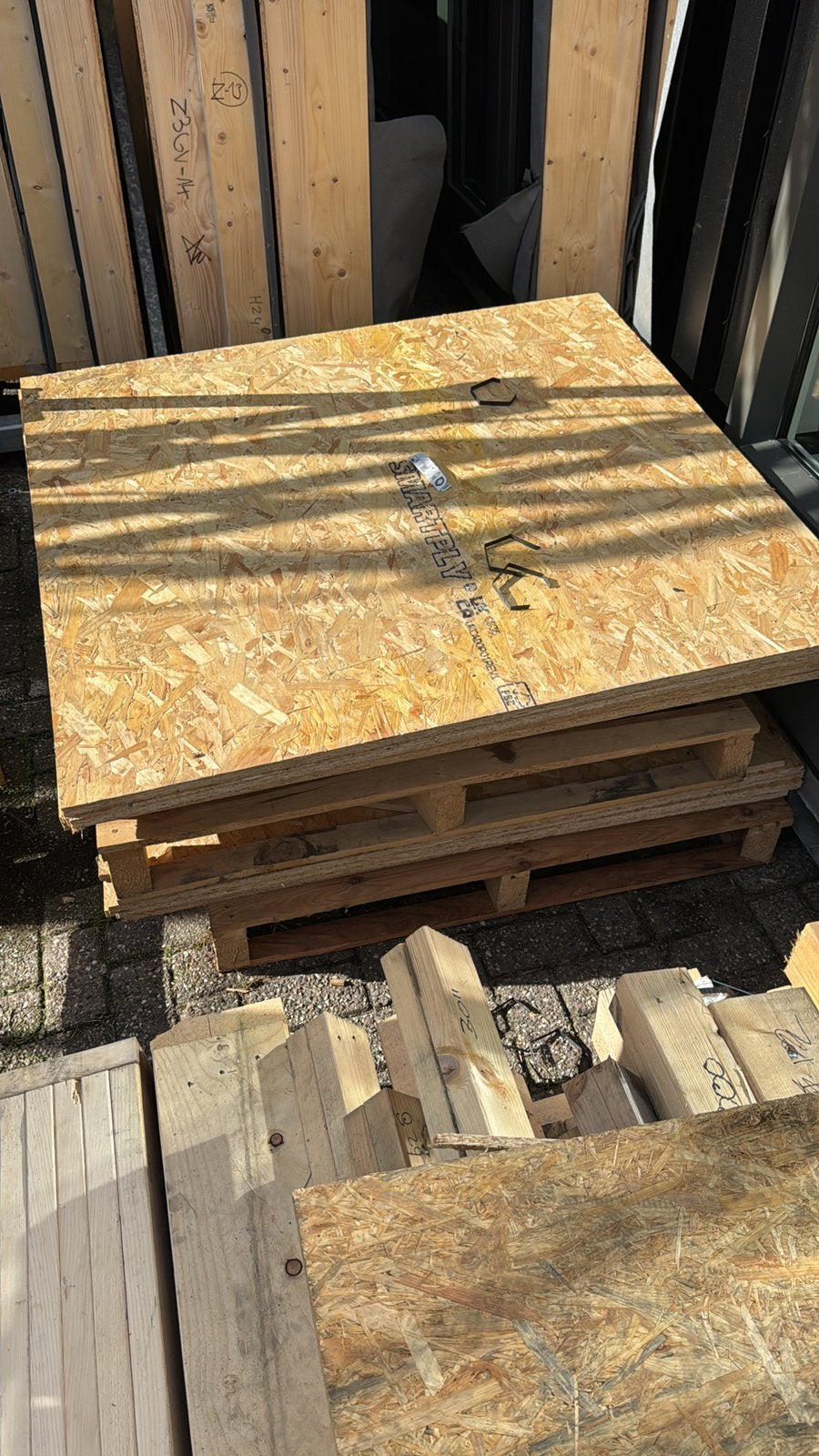 OSB 18mm, 17 platen ca. 1,2x1,1, Ophalen, Zo goed als nieuw, Hout