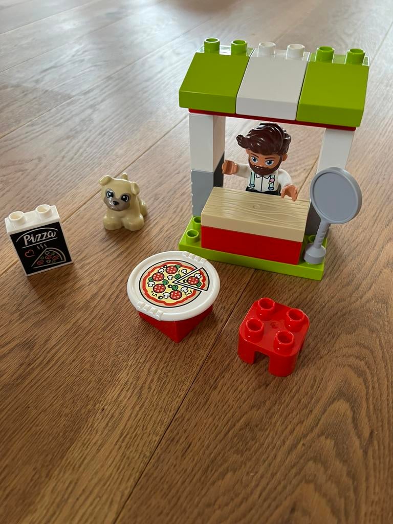 LEGO DUPLO Pizza Kraam - 10927 compleet en zgan, Ophalen of Verzenden, Zo goed als nieuw, Duplo