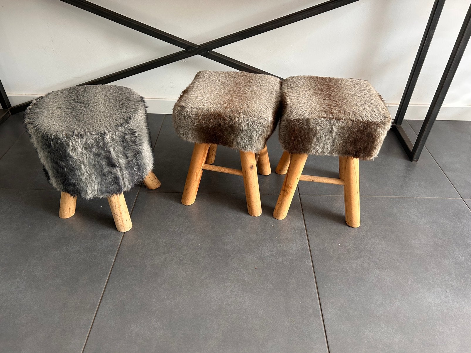 3x krukje bont, Ophalen, Zo goed als nieuw, Hout