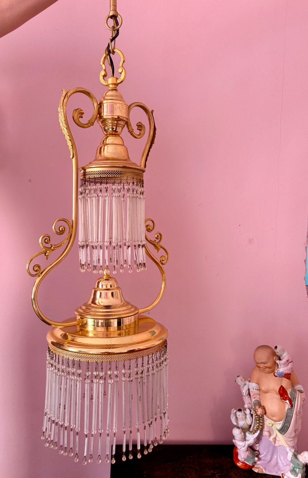 Italiaanse vintage kroonluchter, Ophalen of Verzenden, Gebruikt, Hollywood regency
