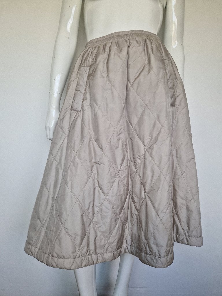 Project AJ117 gewatteerde midi rok in zandkleur. Maat XL, Nijmegen, Ophalen of Verzenden, Zo goed als nieuw, Knielengte