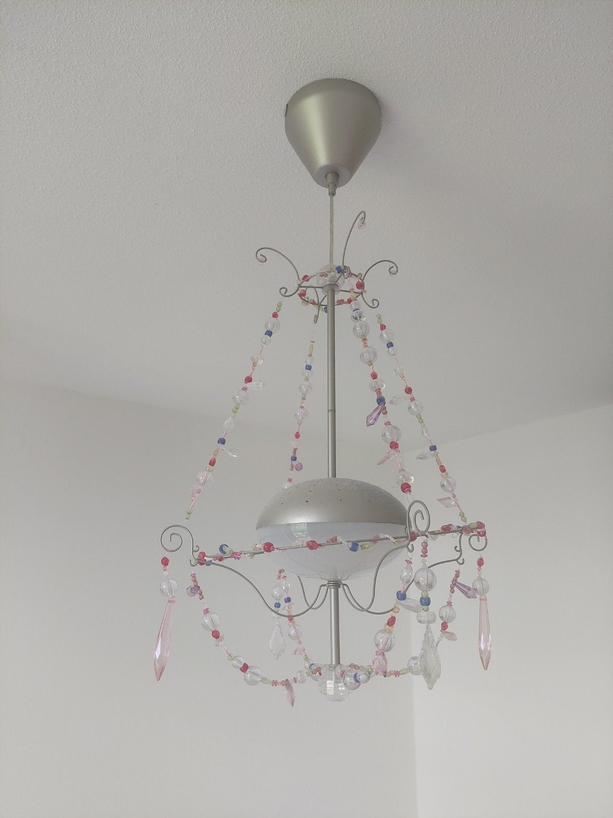 Minnen hanglamp plafondlamp ikea, Ophalen of Verzenden, Zo goed als nieuw, Kunststof, Kroonluchter