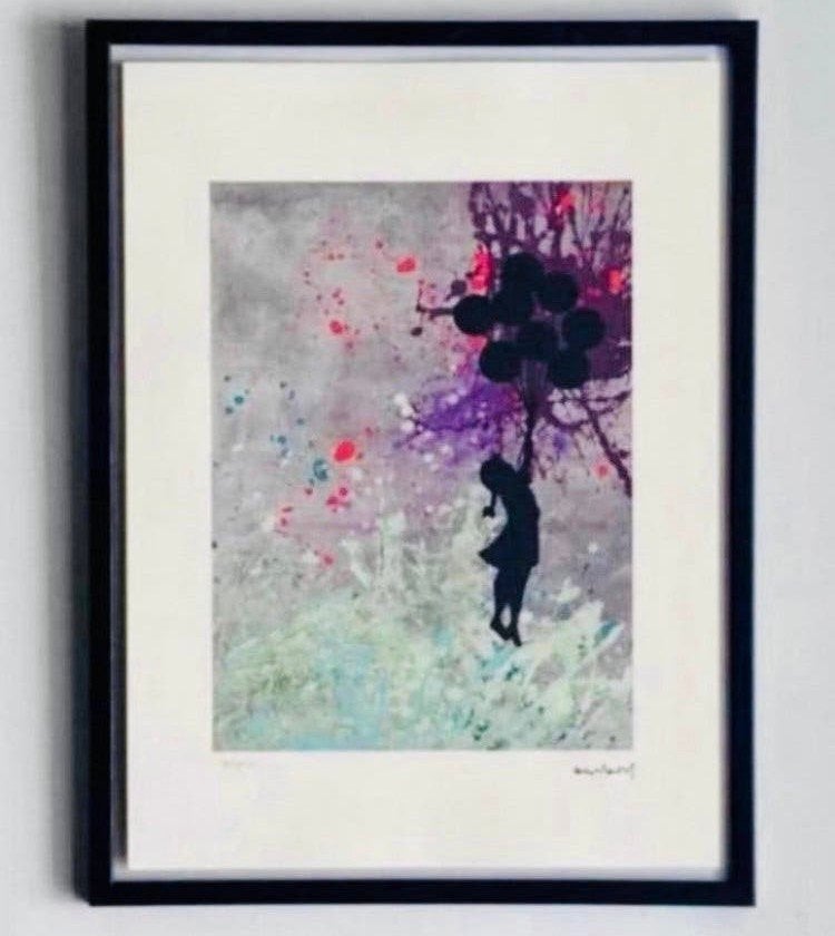 Banksy : lithografie met certificaat, Antiek en Kunst, Ophalen of Verzenden