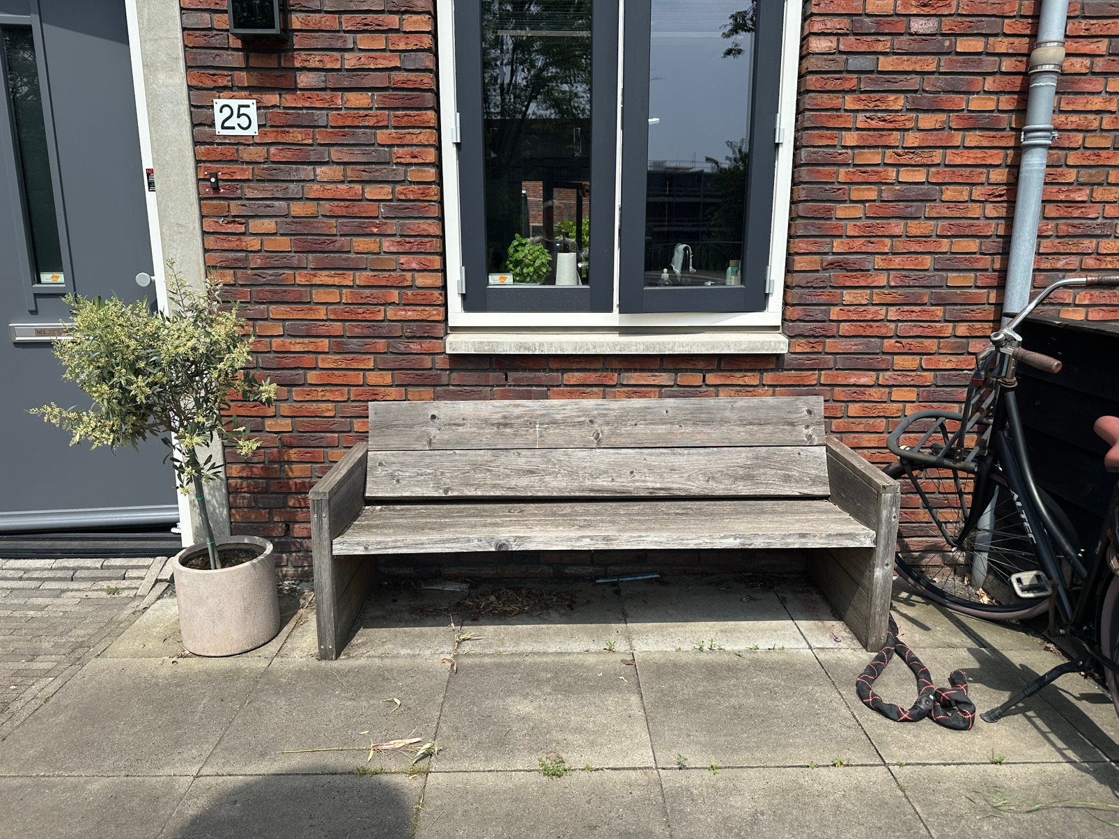 Gratis af te halen: Tuinbank incl. kussens, Tuin en Terras, Ophalen, Gebruikt, Hout