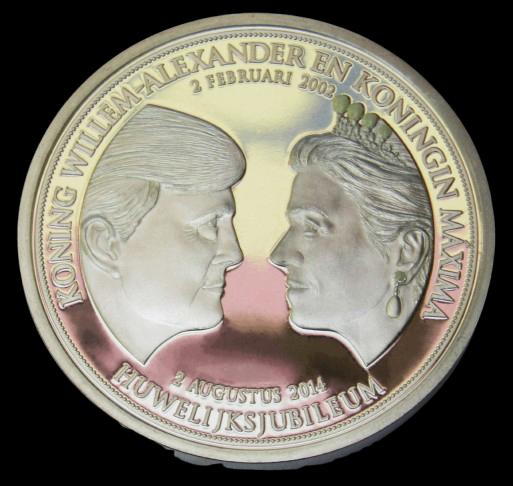 **  Penning  W.Alexander en Maxima ** Plated Silver **, Verzenden, Zilver, Nederland