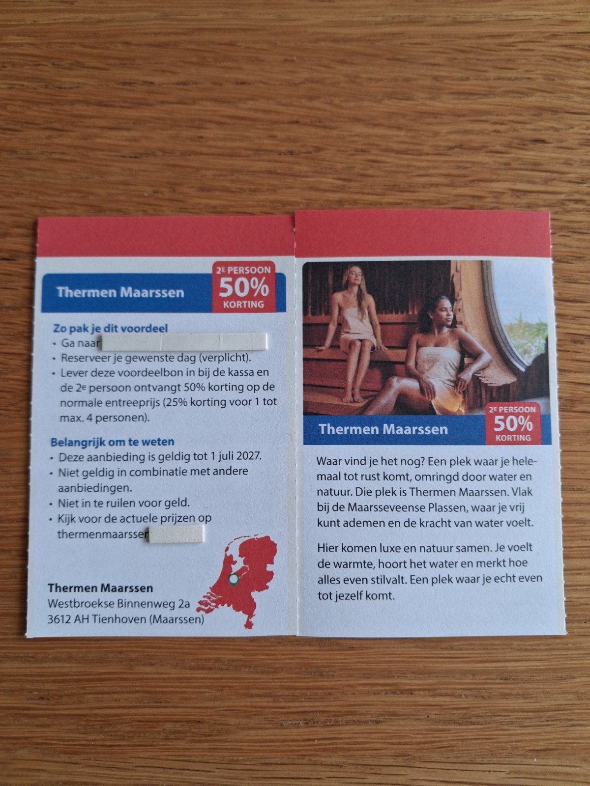 SAUNA THERMEN MAARSSEN 2E PERSOON 50% KORTING!, Tickets en Kaartjes, Twee personen, Kortingsbon, Spa of Sauna