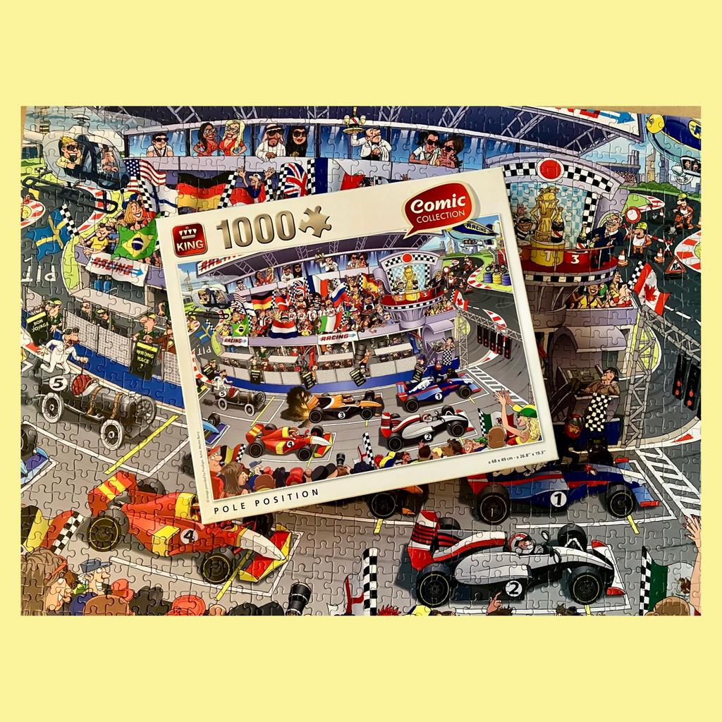 King comic collection ‘Pole Position’ puzzel 1000 stukjes, Ophalen of Verzenden, 500 t/m 1500 stukjes, Gebruikt