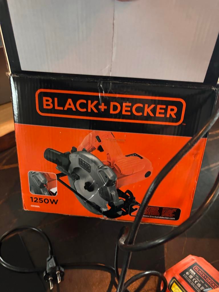 Black+Decker Cirkelzaag 1250W met Laser - Gebruikt, Ophalen, Zo goed als nieuw