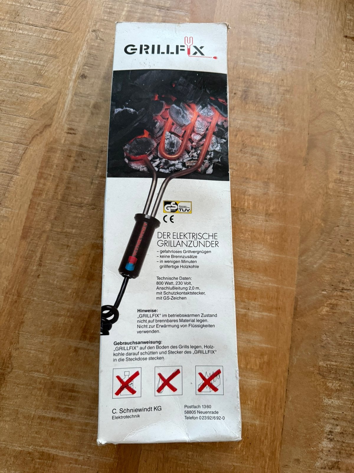 Grillfix kolenaansteker 800W, Ophalen of Verzenden, Gebruikt