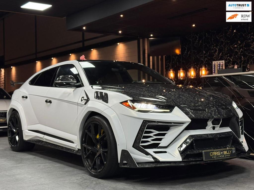 Lamborghini Urus 4.0 V8|MANSORY|HEADSUP|PANO|CARBON|23'', Auto's, Lamborghini, Automaat, Urus, Gebruikt, Leder