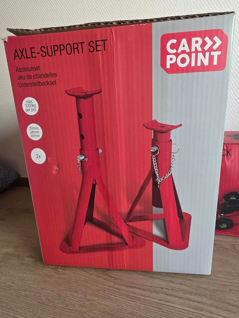 Car Point Garagekrik (2000kg) & Assteunen (2x 1000kg), Auto diversen, Ophalen, Nieuw, Hydraulisch, Garagekrik