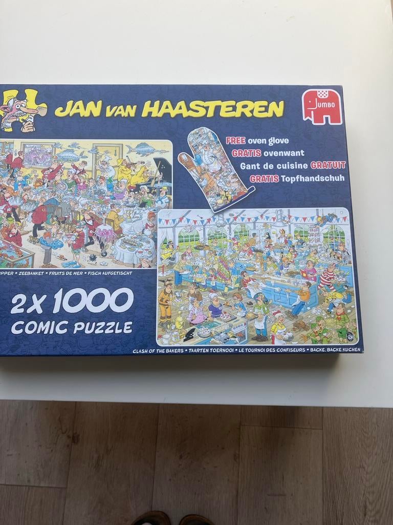 Jan van Haasteren Puzzels: Zeebanket & Taarten Toernooi (2x1, Ophalen, Meer dan 50 stukjes, Zo goed als nieuw, 6 jaar of ouder