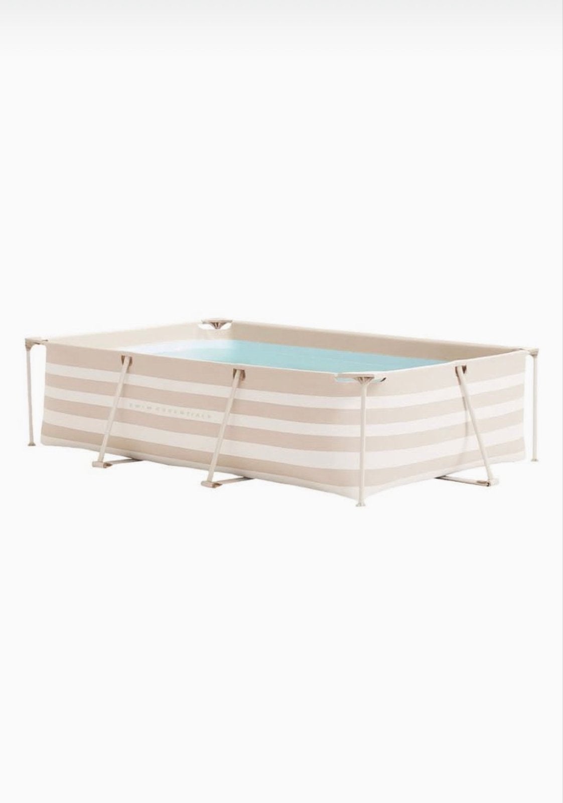 Stijlvol rechthoekig opzetzwembad - Beige gestreept, Ophalen, Minder dan 80 cm, Opzetzwembad, 200 tot 400 cm