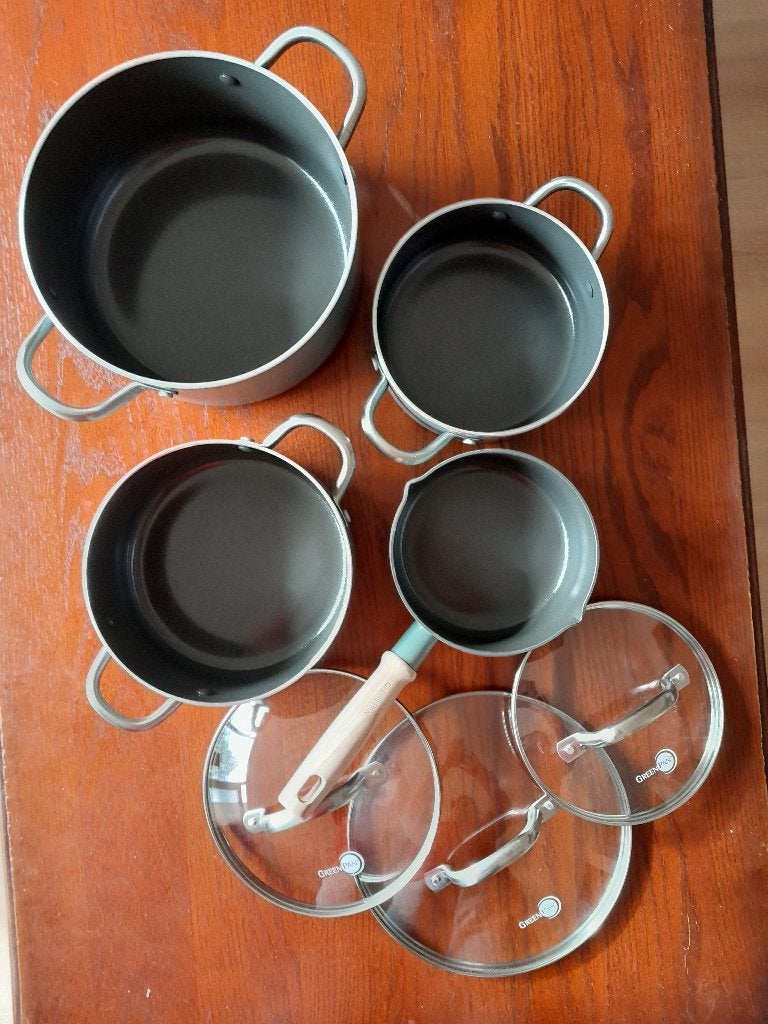 Te koop: Greenpan Mayflower pannenset, Ophalen, Geschikt voor inductie, Aluminium, Pannenset