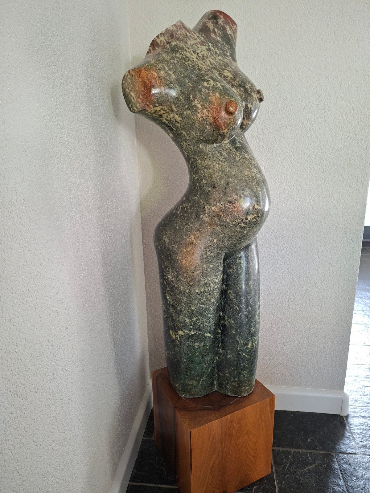 Afrikaans stenen (tuin) beeld (92 cm hoog), Antiek en Kunst, Ophalen