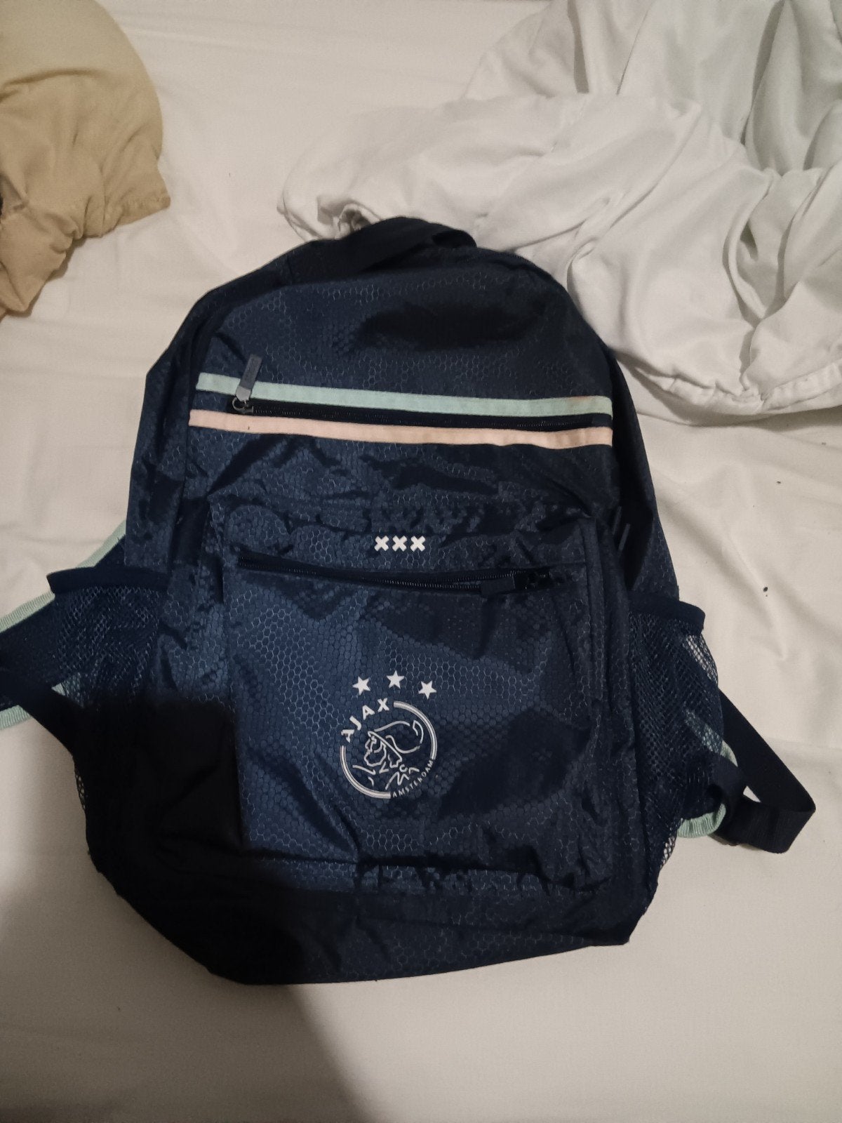 Ajax rugzak - Donkerblauw met logo, Gebruikt, 25 tot 40 cm, Ophalen of Verzenden, Overige merken